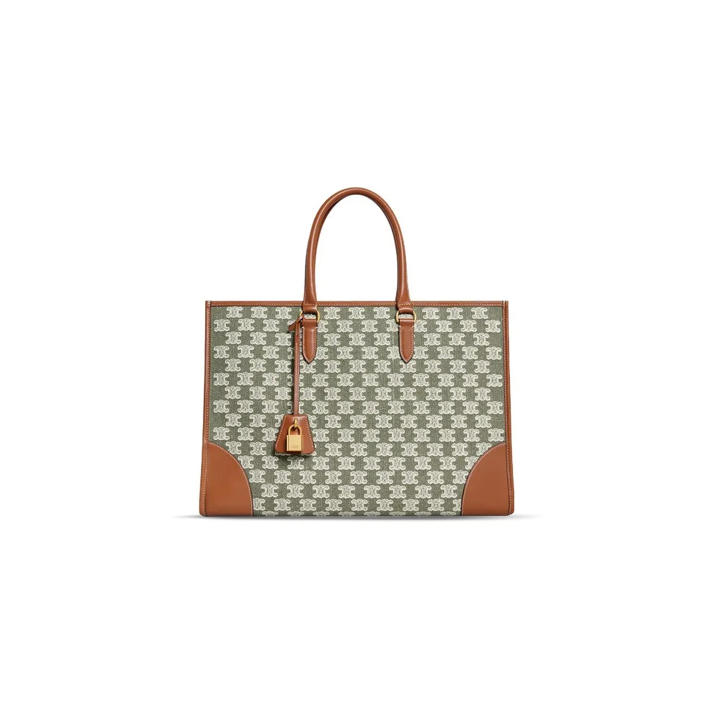 CELINE TOTE IN CABAS CANVAS AND CALFSKIN 197002CS8.15KH (43*31*15cm)